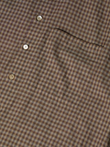 Auralee - Airy Light Cotton Check Big Shirt in Brown Gingham Check