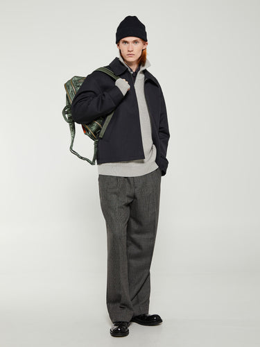 Andersen-Andersen - Navy Half Zip Knitwear in Light Grey