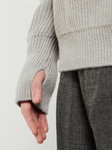 Andersen-Andersen - Navy Half Zip Knitwear in Light Grey