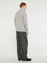 Andersen-Andersen - Navy Half Zip Knitwear in Light Grey
