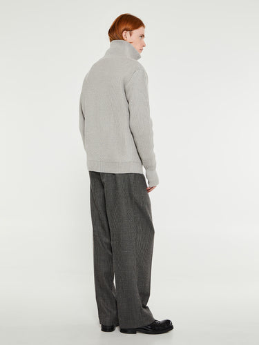Andersen-Andersen - Navy Half Zip Knitwear in Light Grey