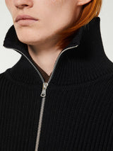 Andersen-Andersen - Navy Full-Zip Pockets Knitwear in Black