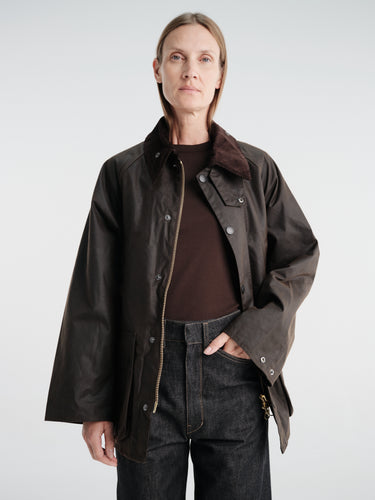 Barbour - OS Bedale Wax Jacket in Dark Brown