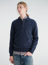 Beams Plus - Knit Polo 9G in Navy