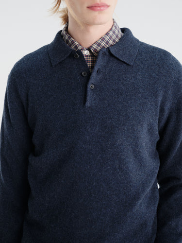 Beams Plus - Knit Polo 9G in Navy