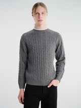 Beams Plus - Crew Cable 5G Knitwear in Grey