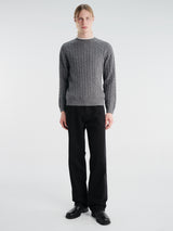 Beams Plus - Crew Cable 5G Knitwear in Grey