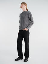 Beams Plus - Crew Cable 5G Knitwear in Grey