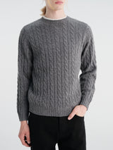 Beams Plus - Crew Cable 5G Knitwear in Grey