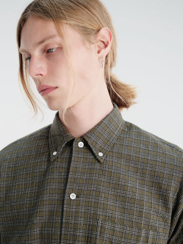 Beams Plus - Open B. D. Dobby Plaid in Green