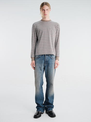 Beams Plus - Pocket Tee Multi Stripe in Brown