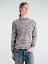 Beams Plus - Pocket Tee Multi Stripe② in Blue