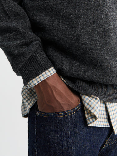 Beams Plus - Knit Polo Shirt in Charcoal