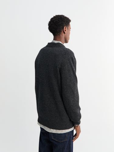 Beams Plus - Knit Polo Shirt in Charcoal