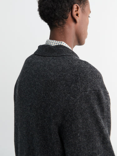 Beams Plus - Knit Polo Shirt in Charcoal
