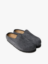 Birkenstock - Amsterdam Wrapped Suede Leather Narrow Shoes in Charcoal