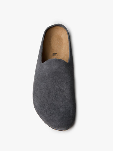 Birkenstock - Amsterdam Wrapped Suede Leather Narrow Shoes in Charcoal