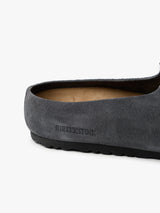 Birkenstock - Amsterdam Wrapped Suede Leather Narrow Shoes in Charcoal