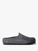 Birkenstock - Amsterdam Wrapped Suede Leather Narrow Shoes in Charcoal