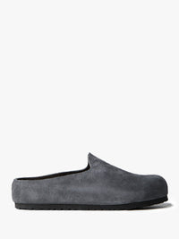 Birkenstock - Amsterdam Wrapped Suede Leather Narrow Shoes in Charcoal