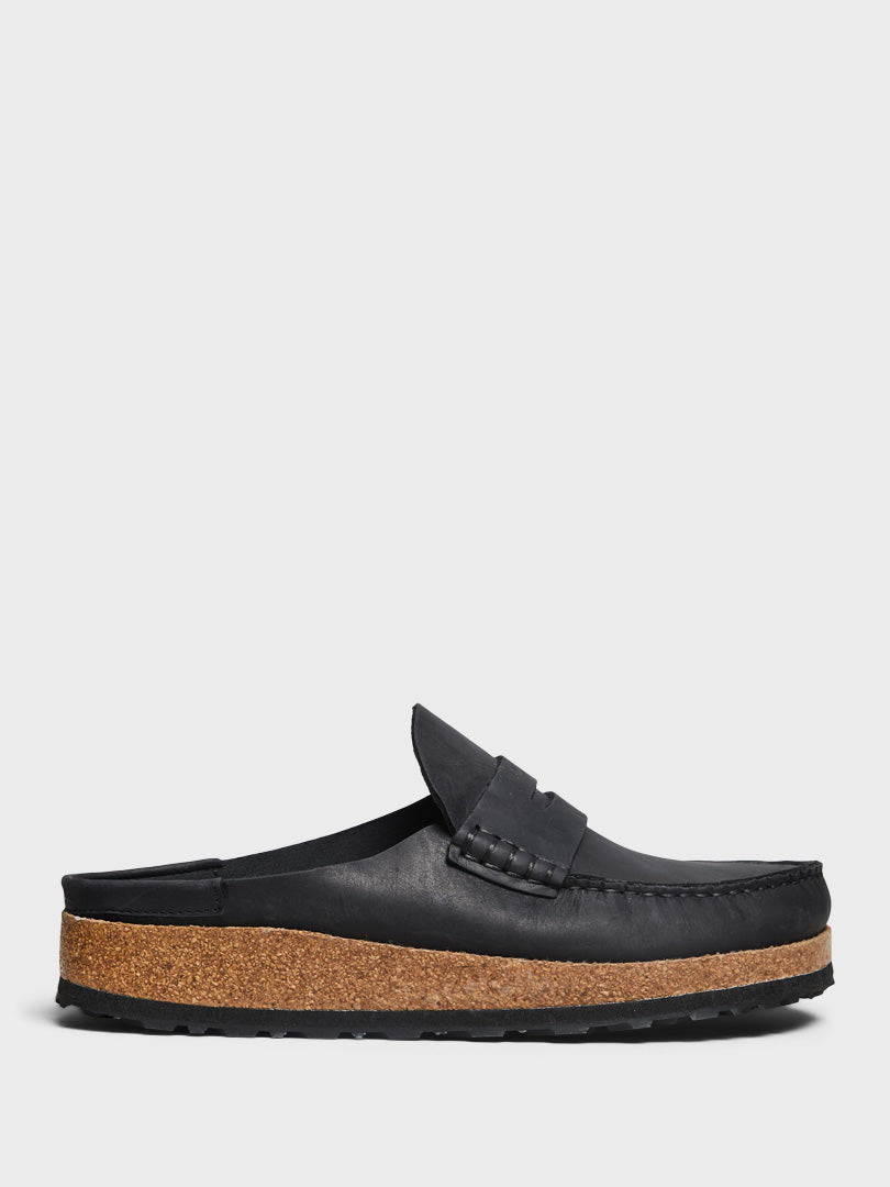 Birkenstock - Naples Oiled Leather Shoes in Black