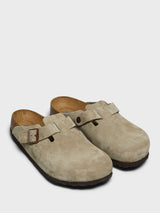 Birkenstock - Boston Suede Regular Sandals in Taupe