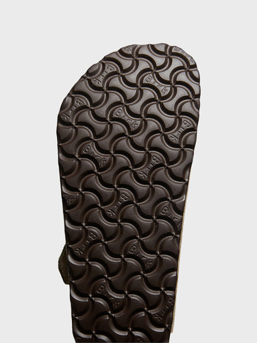 Birkenstock - Boston Suede Regular Soft Footbed Sandals in Taupe