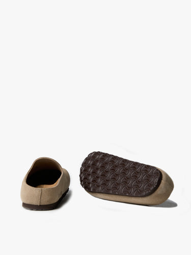 Birkenstock - Amsterdam Wrapped Suede Leather Narrow Shoes in Taupe