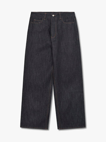Calm. - Baggy Raw Indigo Jeans