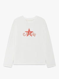 Calm. - Calm Star Long Sleeve T-shirt in White