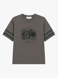 Palmes - Mermaid Ringer T-Shirt in Charcoal