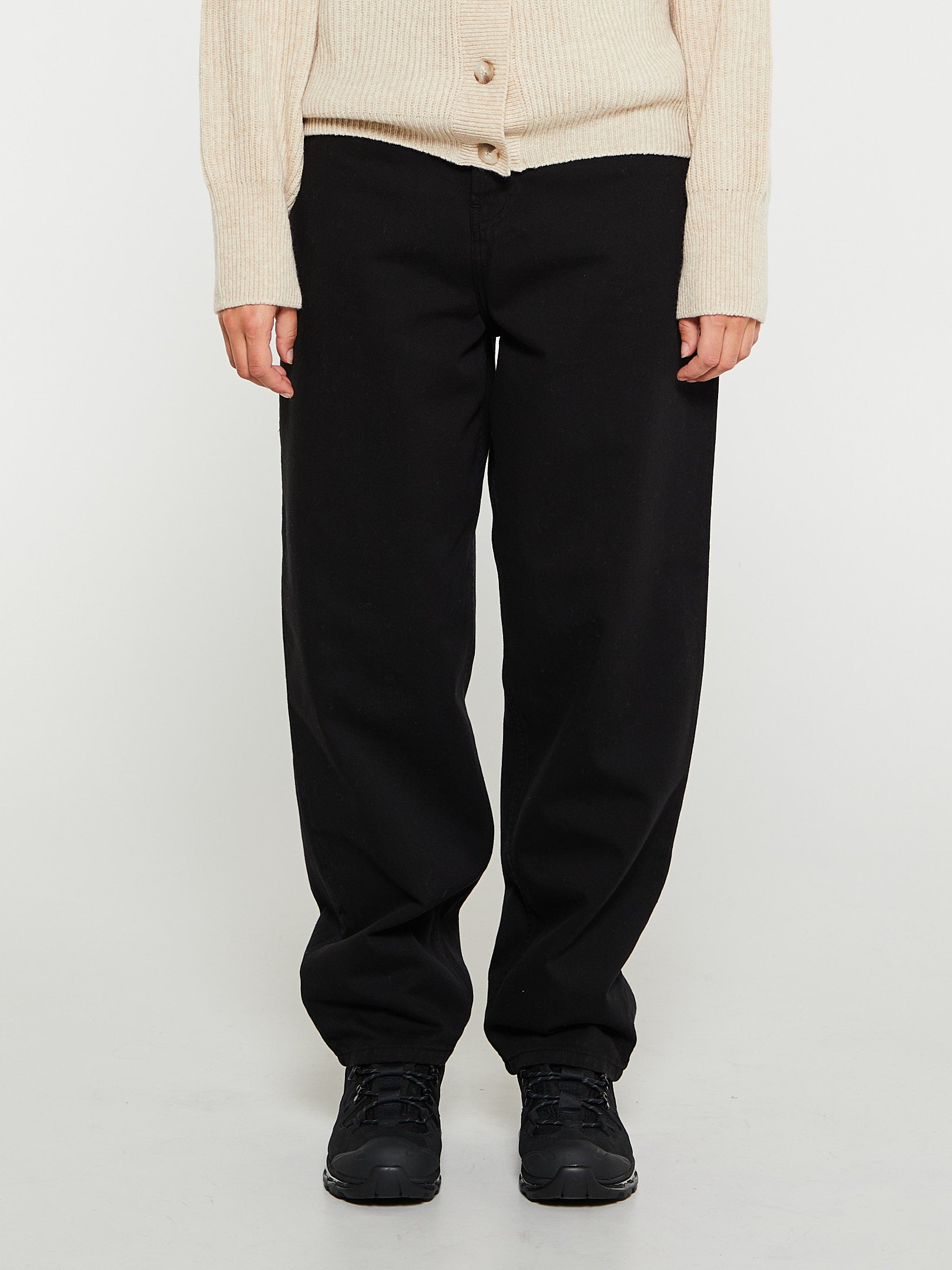 Carhartt WIP W' Derby Bukser i Black garment dyed stoy