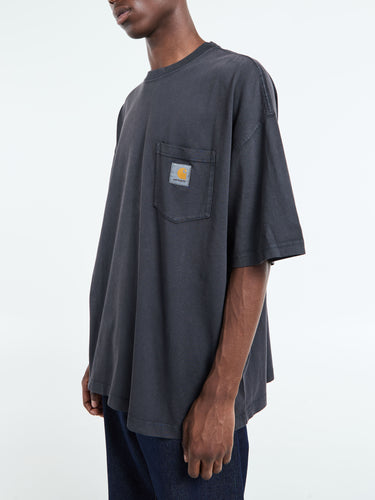 Carhartt WIP - Hudson Pocket T-Shirt in Black Chalk Wash
