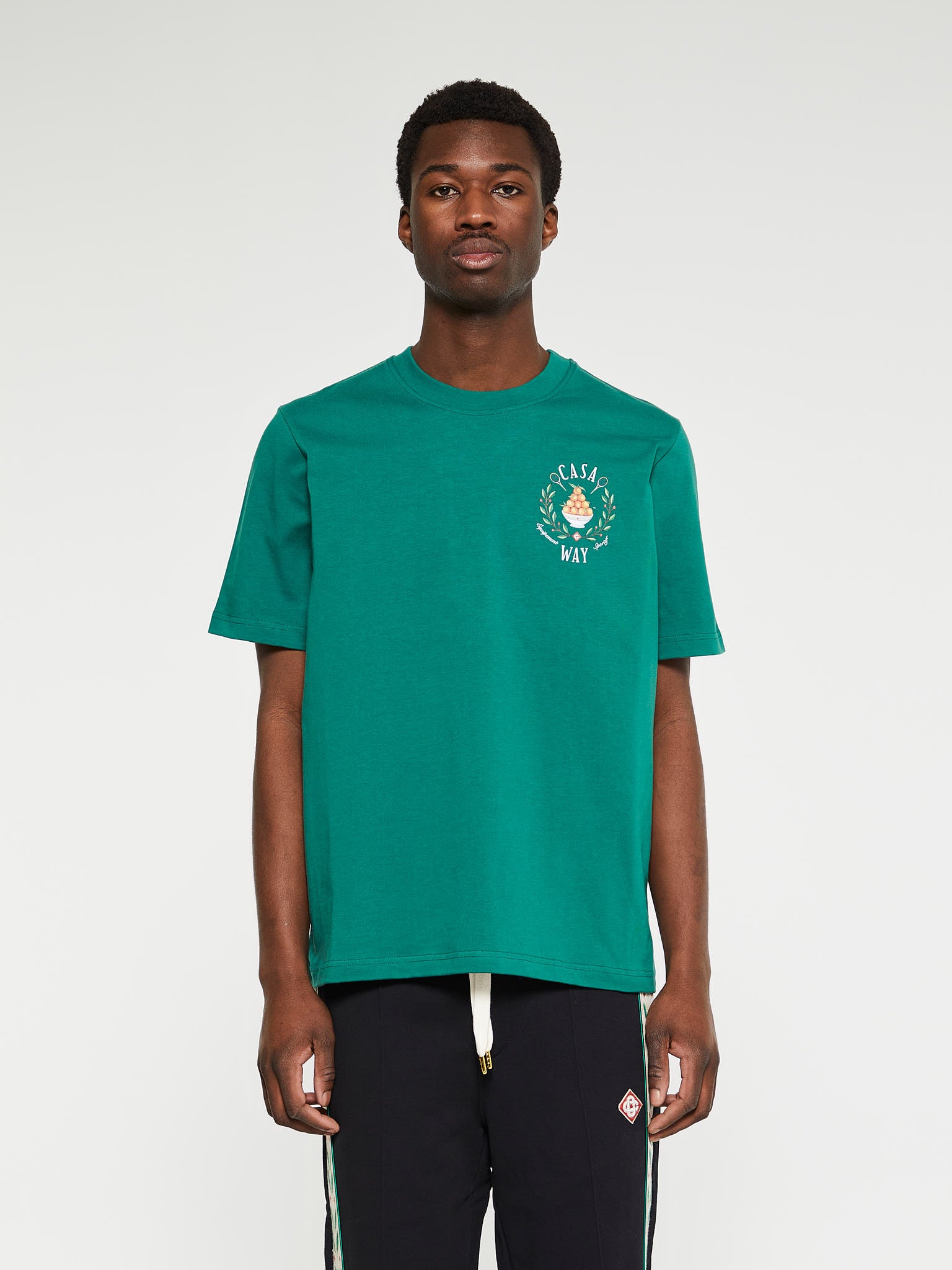 Casa Way Printed T-Shirt i Evergreen