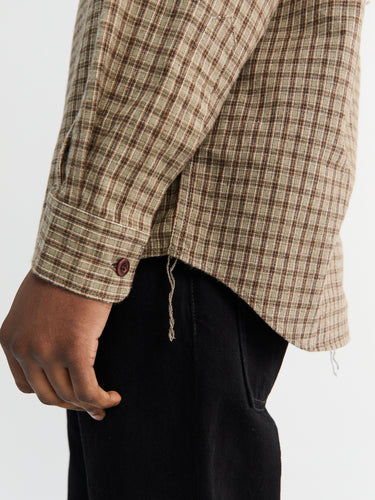 Comme des Garçons Homme - Double Check Shirt in Khaki and Brown
