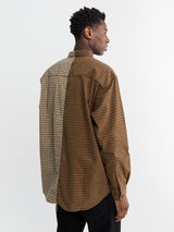 Comme des Garçons Homme - Double Check Shirt in Khaki and Brown