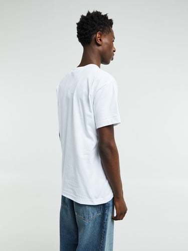 Comme des Garçons PLAY - T-SHIRT EMBLEM X METALSTONE IN White and Red