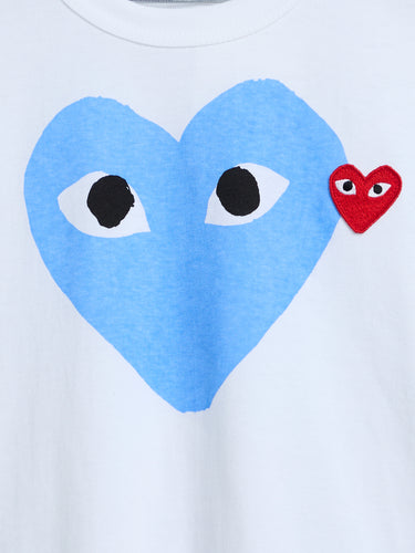 Comme des Garçons PLAY - U T-Shirt Red Emblem in Blue