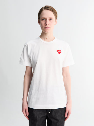 Comme des Garçons PLAY - Red Heart T-Shirt in White