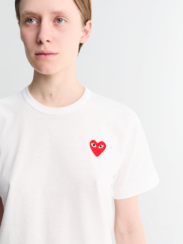 Comme des Garçons PLAY - Red Heart T-Shirt in White