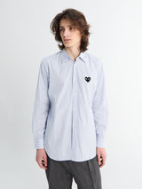 Comme des Garçons PLAY - Shirt with Black Emblem in Blue