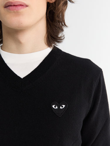Comme des Garçons PLAY - Black Heart Sweater in Black