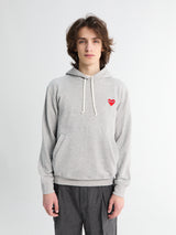 Comme des Garçons PLAY - Red Heart Hoodie in Grey