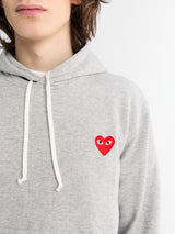 Comme des Garçons PLAY - Red Heart Hoodie in Grey