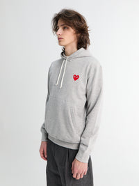 Comme des Garçons PLAY - Red Heart Hoodie in Grey