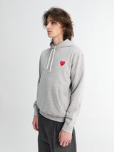 Comme des Garçons PLAY - Red Heart Hoodie in Grey