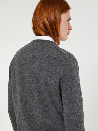Comme des Garçons PLAY - Red Heart Sweater in Grey