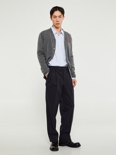 Comme des Garçons PLAY - Shirt with Black Emblem in Blue