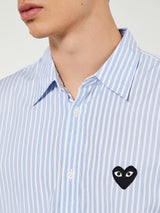 Comme des Garçons PLAY - Shirt with Black Emblem in Blue