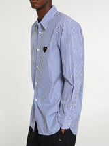 Comme des Garçons PLAY - Shirt with Black Emblem in Blue